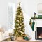 Best Choice Products Pre-Lit Artificial Scotch Pine Pencil Christmas Tree w/ LED Lights Metal Stand